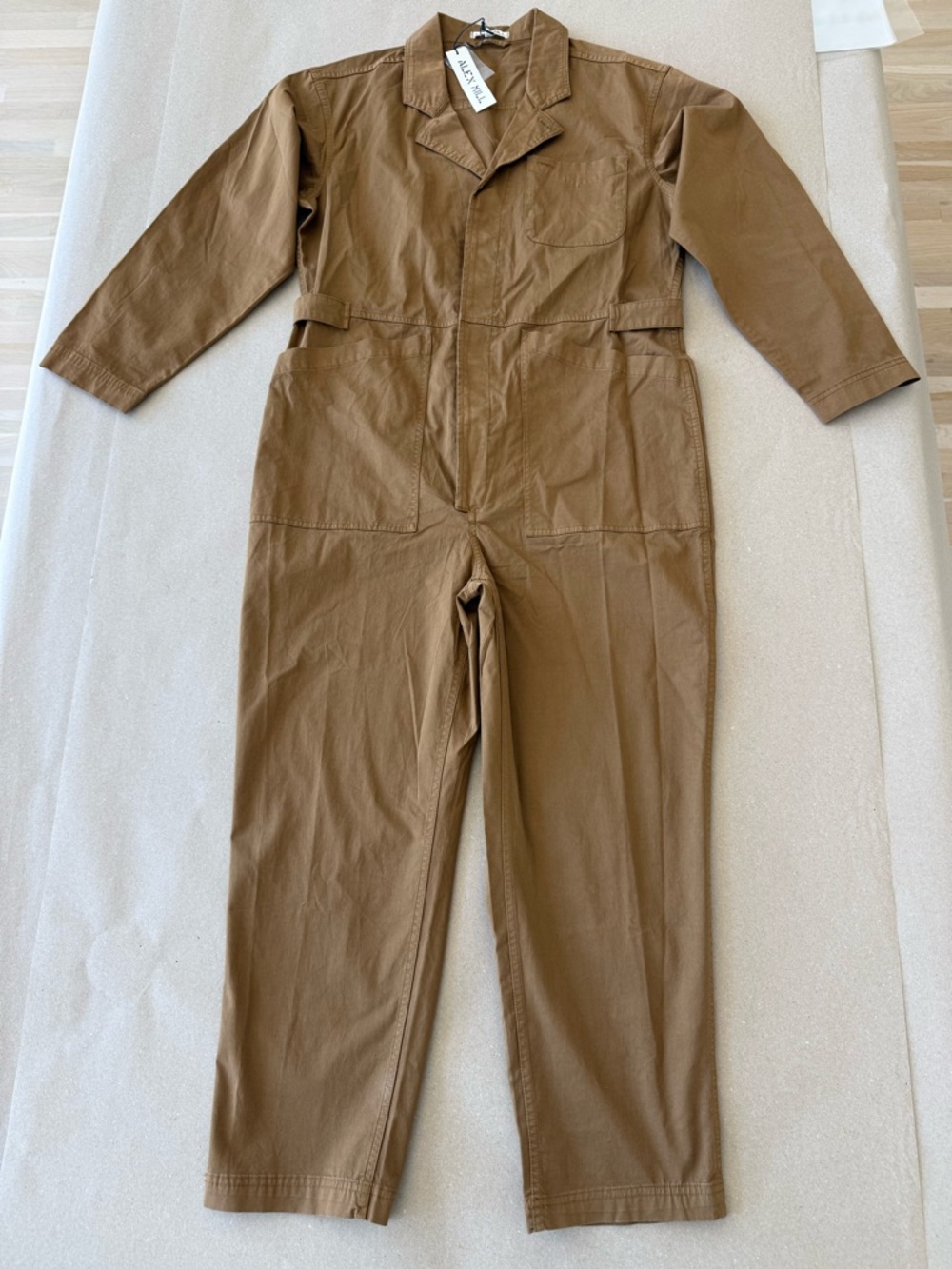 Alex Mill — Utility Cotton Twill Jumpsuit - Hickory — Size L - Picture 3 of 16